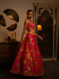 Hot pink gota lehenga.