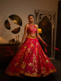 Hot pink gota lehenga.