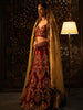 Red velvet bridal lehenga