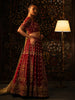 Fuchsia velvet bridal lehenga
