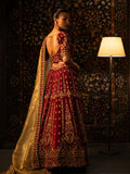 Fuchsia velvet bridal lehenga