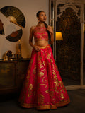 Hot pink gota lehenga.