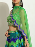 Light Aqua Chevron Lehenga